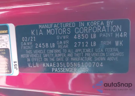 2022 Kia Stinger Gt-Line z USA, uszkodzony, nr VIN KNAE35LD5N6100704